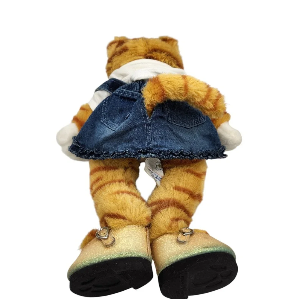 Build A Bear Orange Tabby Cat Kitty Shirt‎ Overall Dress Shoes Stuffed Animal